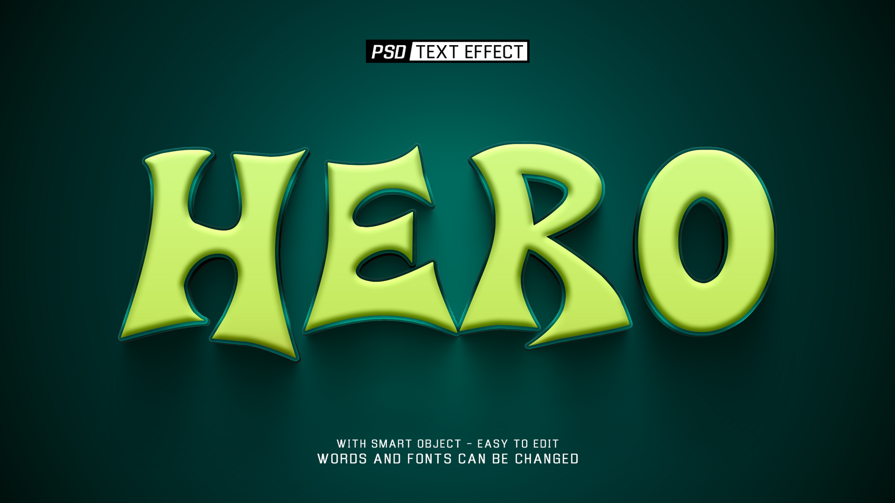 hero 3d text effect psd