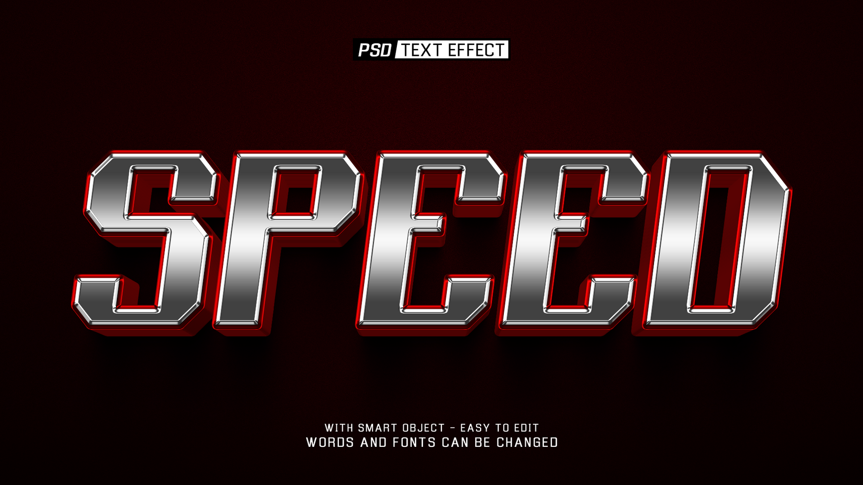 speed 3d text effect psd
