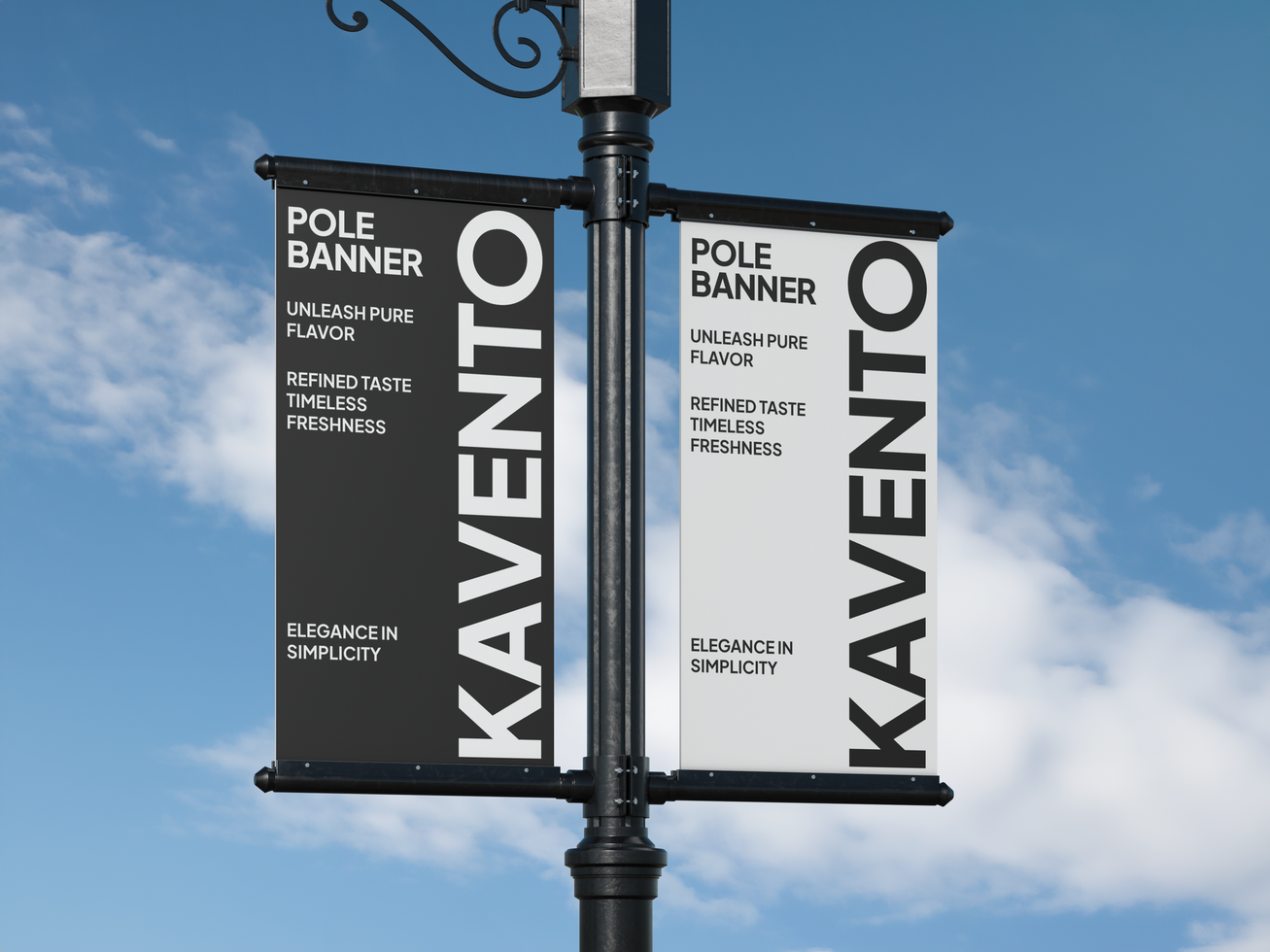 Pole Banner Mockup 3D Realistic psd