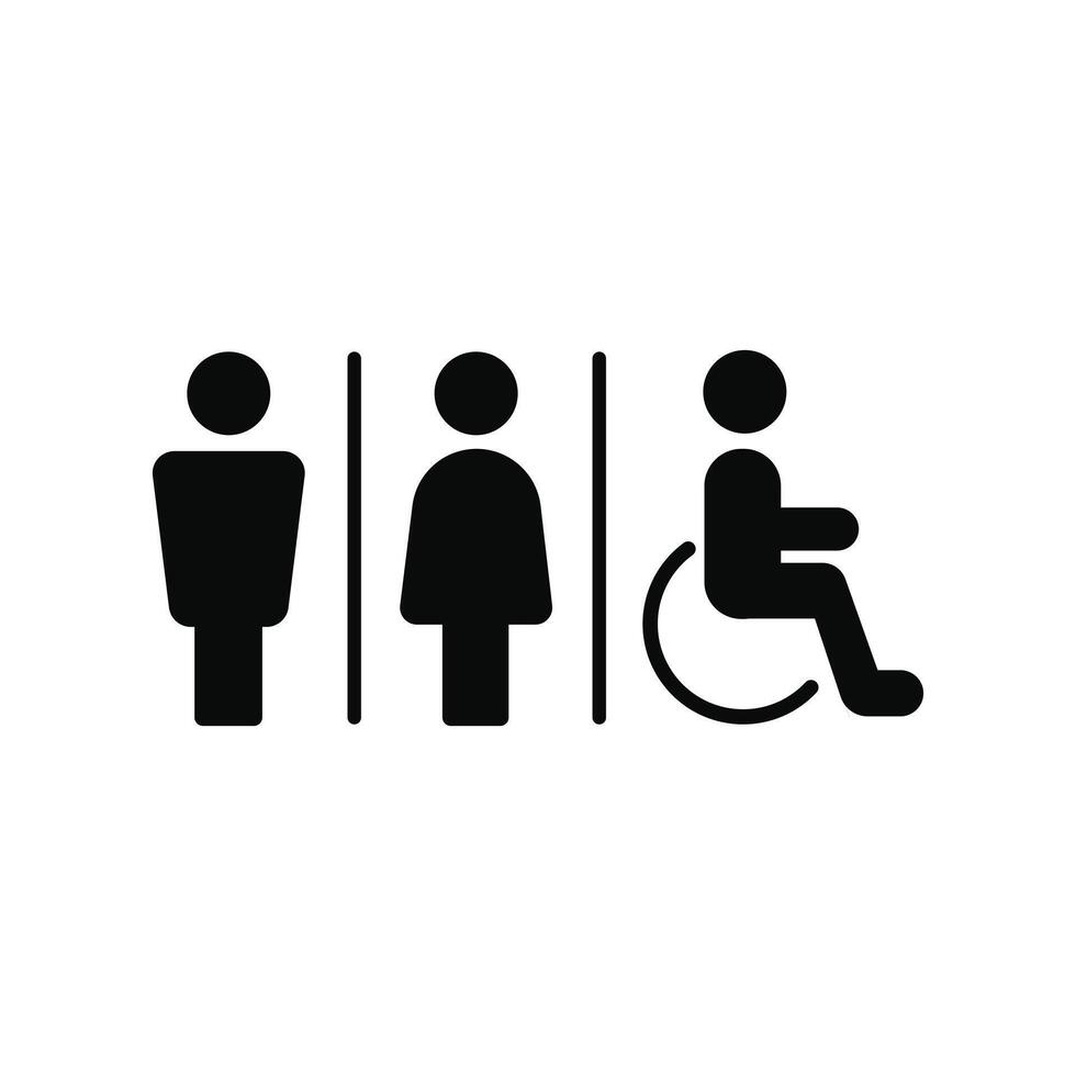Toilet Restroom WC Sign Signboard. restroom sign, bathroom icon, toilet symbol. men and women wc sign. Male and female icon. water closet icon. vector