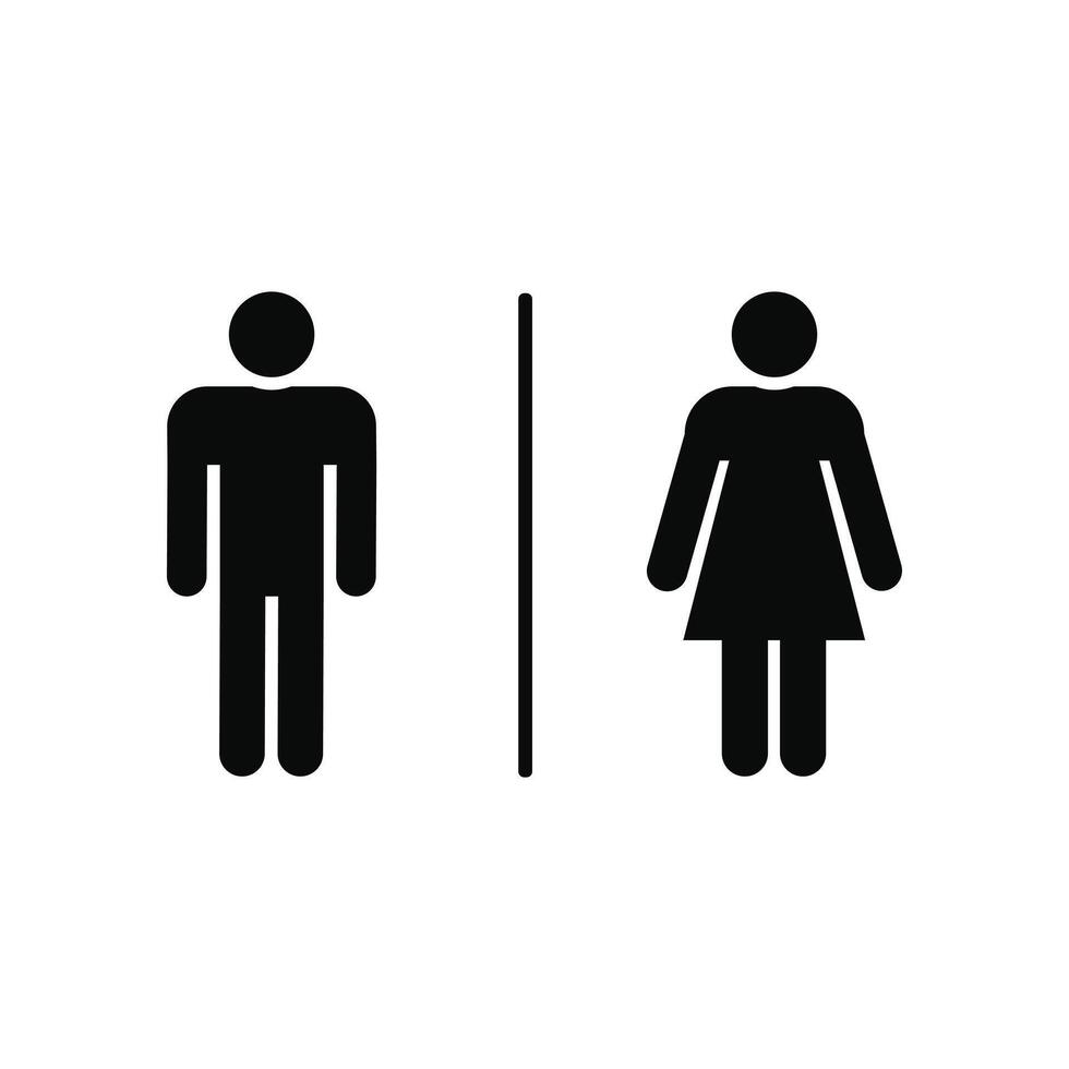 Toilet Restroom WC Sign Signboard. restroom sign, bathroom icon, toilet symbol. Male and female icon vector