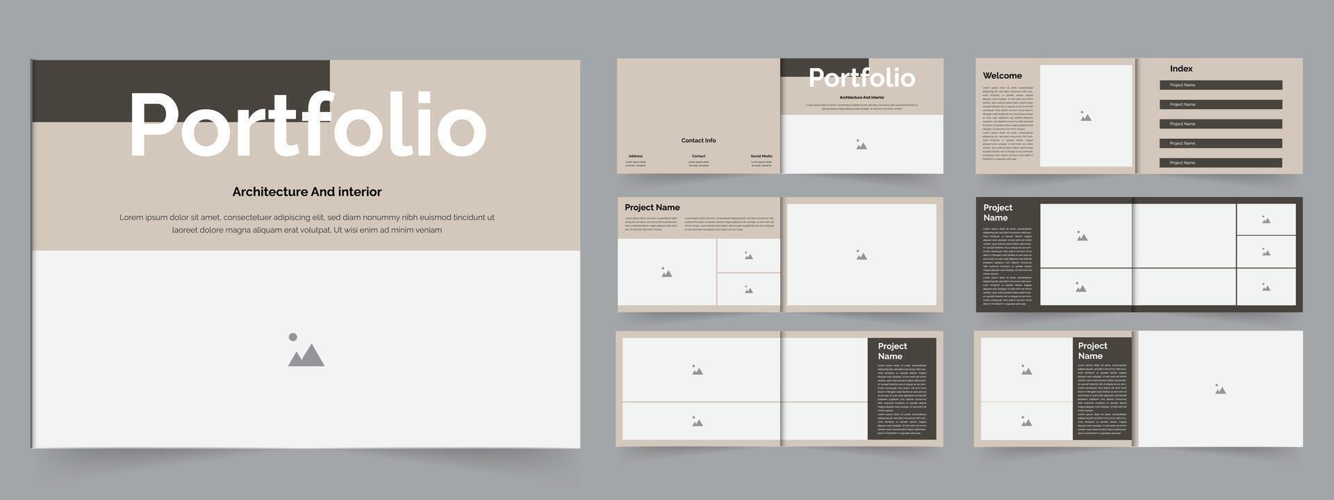 Portfolio layout template real estate portfolio or interior portfolio design vector