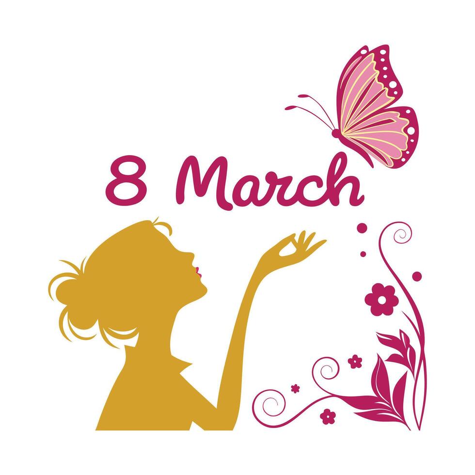 Hand draw creative 8march womens day celebration card design vector