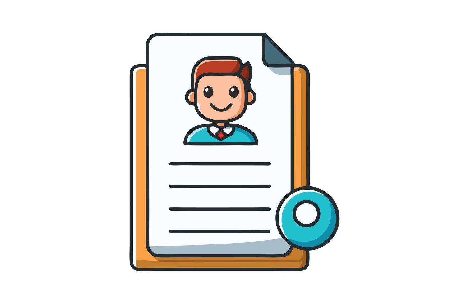 Cute and colorful contract agreement character illustration with a cheerful expression on a white background, ideal for business concepts vector