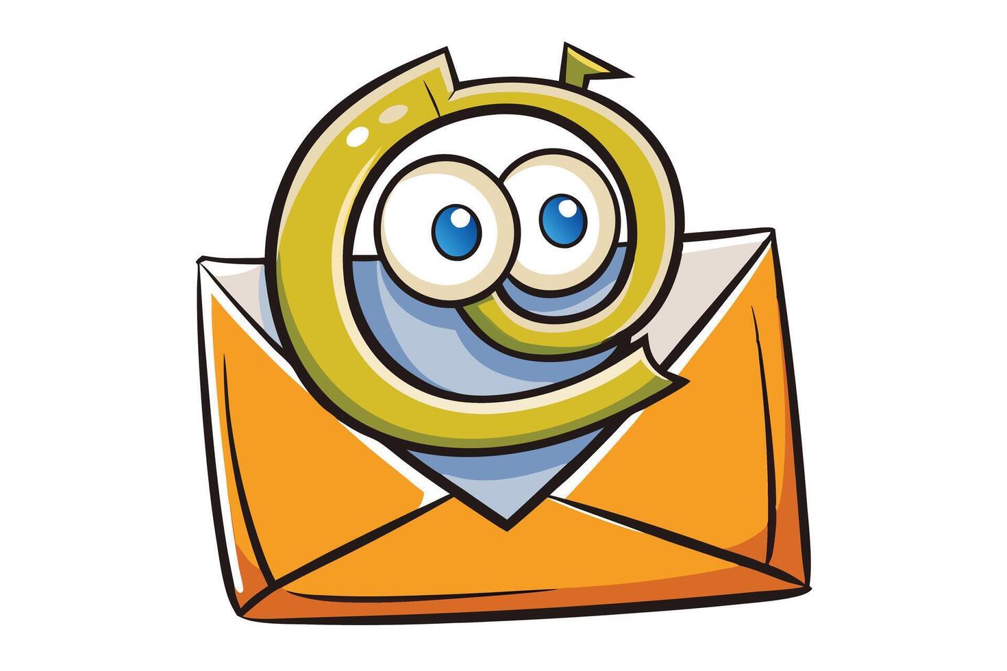 Adorable envelope character with happy face design, perfect for representing email, messaging, or online communication concepts vector