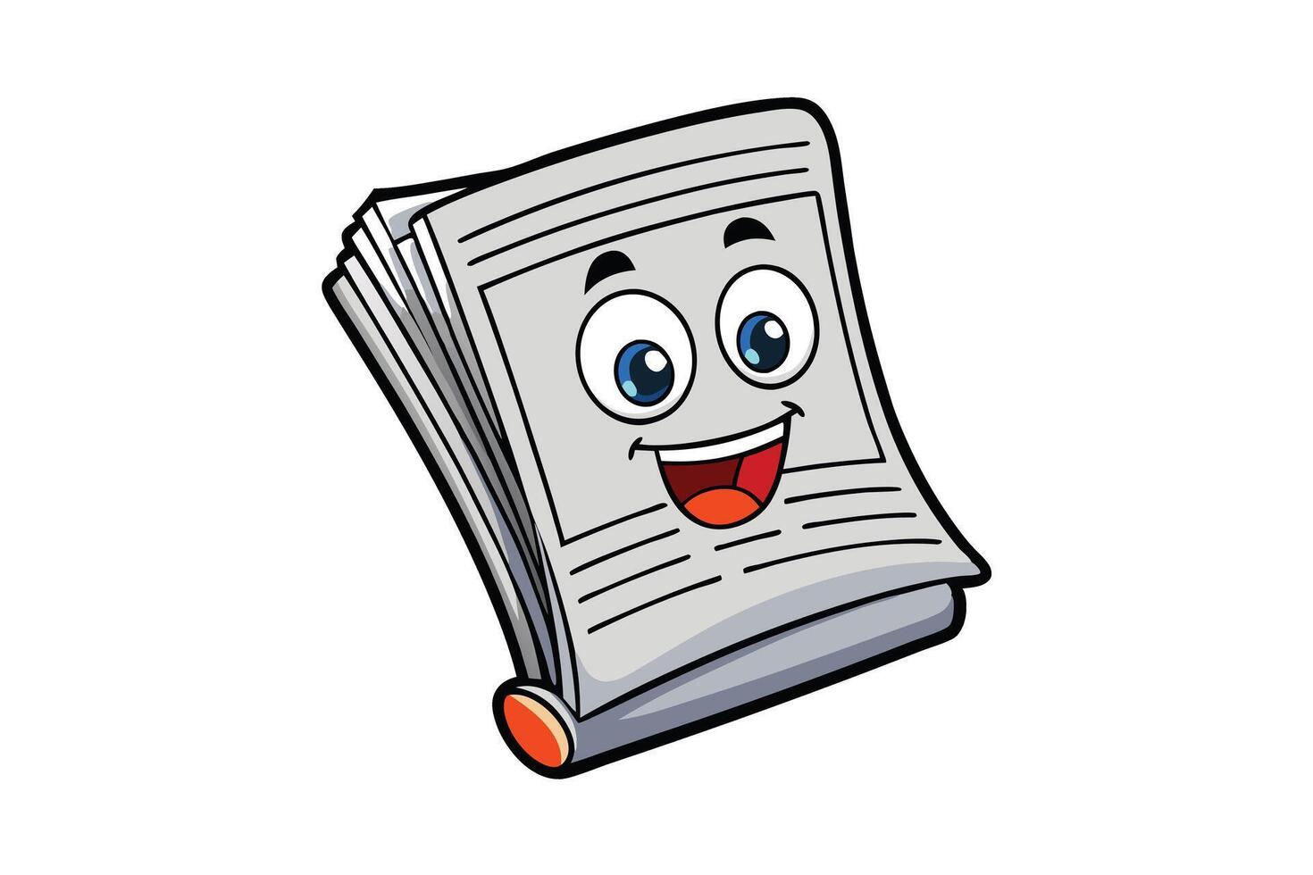 Funny cartoon newspaper mascot with big expressive eyes, perfect for communication, information, and media related projects vector