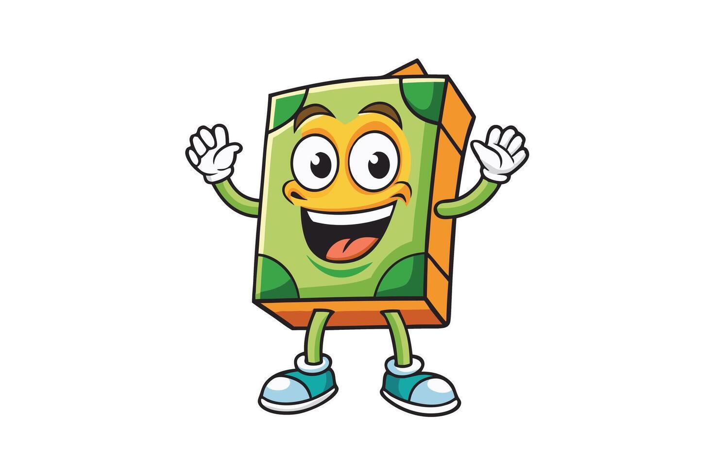 Playful cartoon money mascot with expressive features, great for illustrating financial themes or lighthearted banking concepts vector