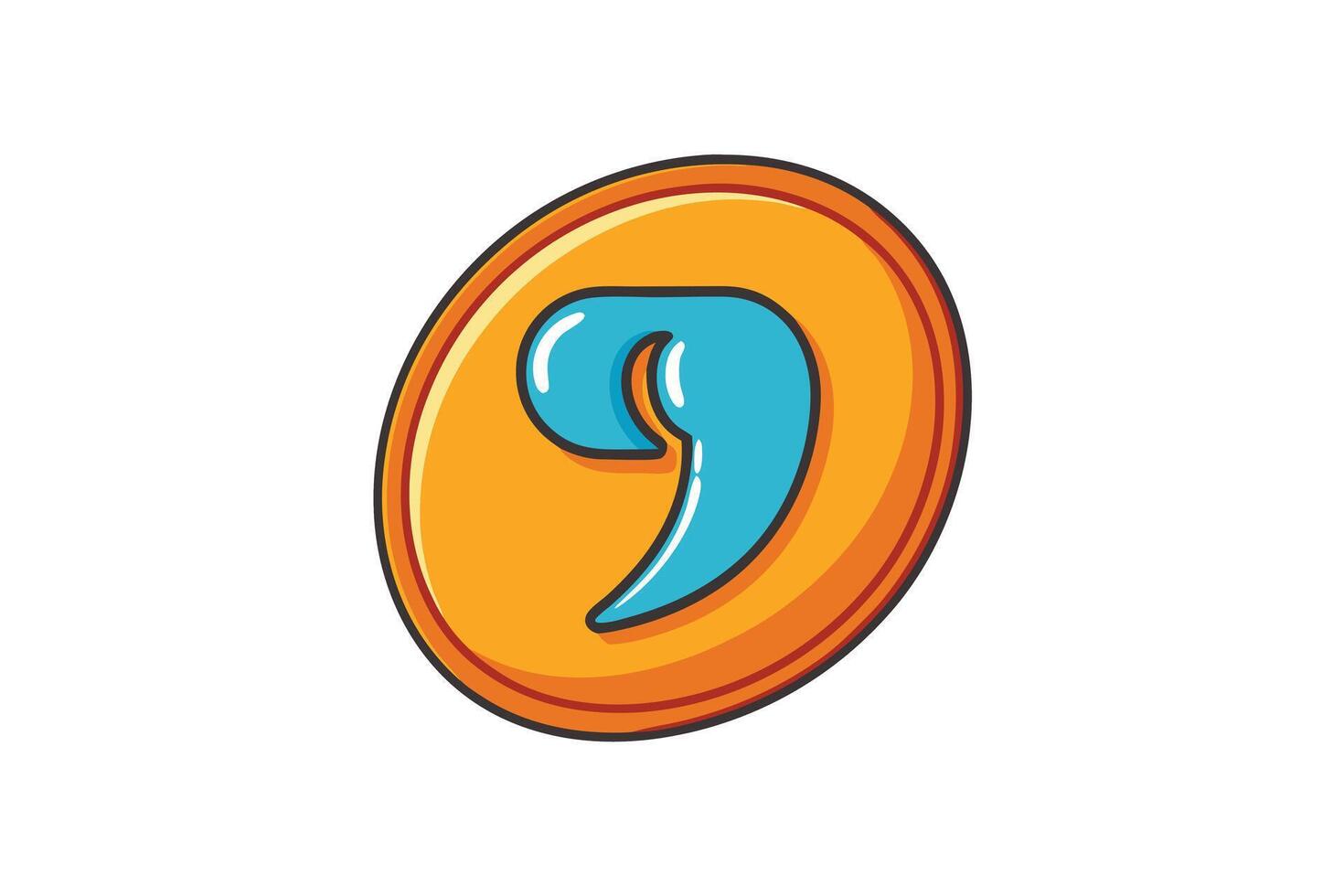 Unique artwork of a cheerful quotation mark character designed for communication and punctuation themed projects vector