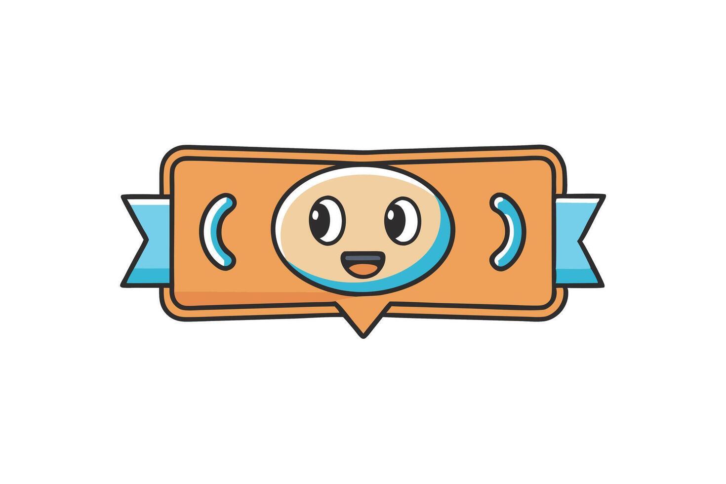 Cartoon quotation frame with happy expression, ideal for creative communication, messaging, and quote related visual designs vector