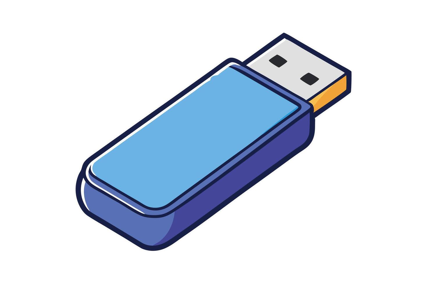 Cute and colorful USB drive icon in vibrant tones, perfect for digital, storage, and tech themed creative projects vector