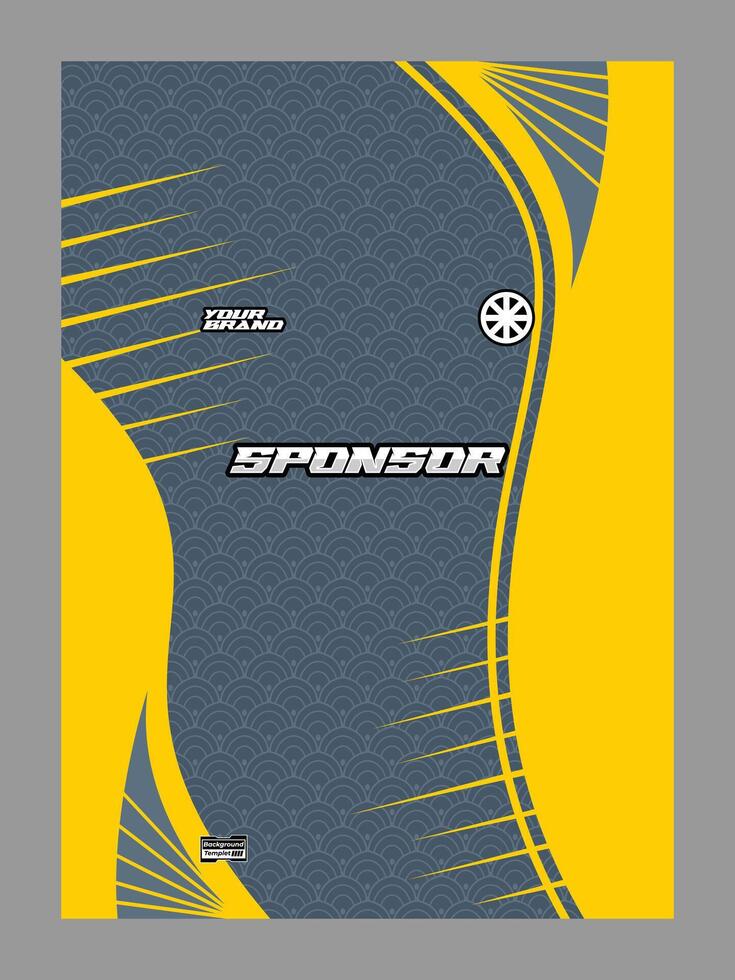 A gray and yellow abstract jersey design vector