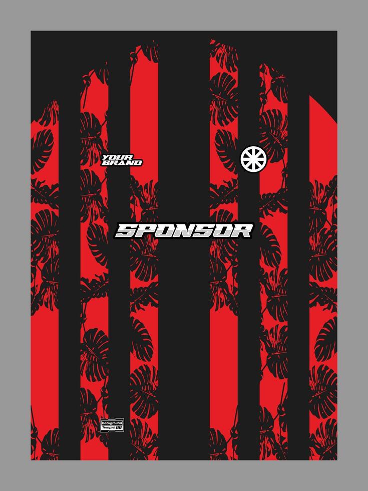 A red and black abstract jersey design vector