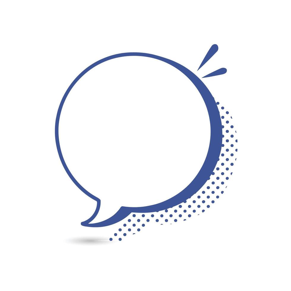 Speech bubble icon with dotted lines on white background vector