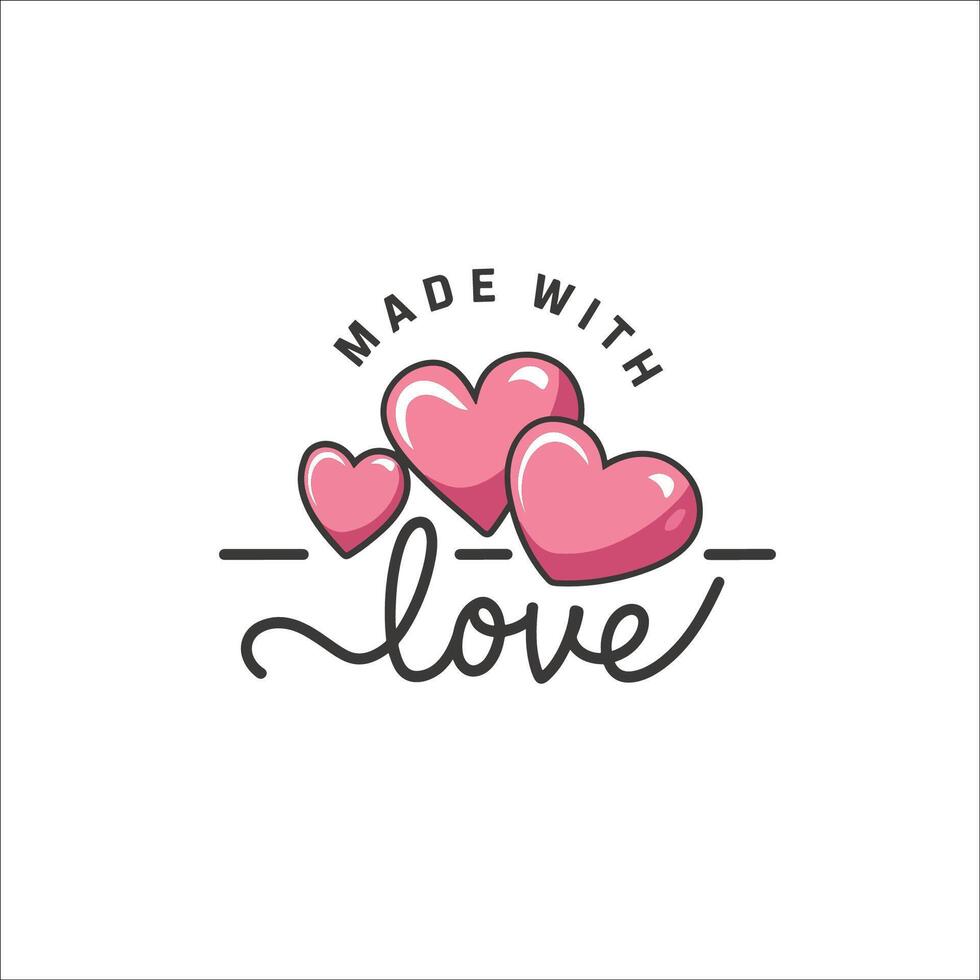 Made with Love Minimalist Logo Design vector