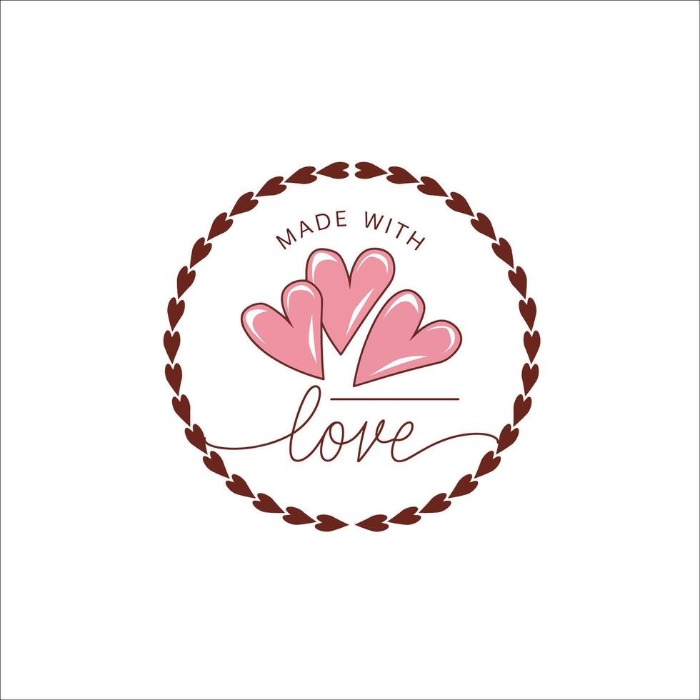 Charming Made with Love Logo for Branding vector