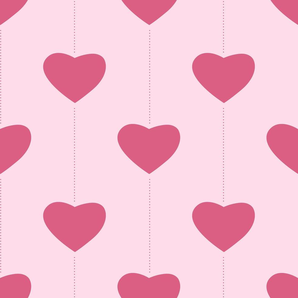 Seamless patern with pink hearts on a pink background vector