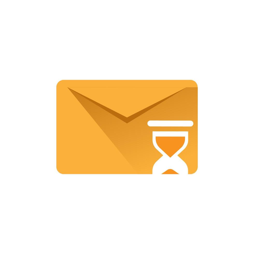 Verification email expiration icon. Features an envelope and hourglass timer, symbolizing time sensitive email validity. for illustrating account verification, security notifications, or time limited vector