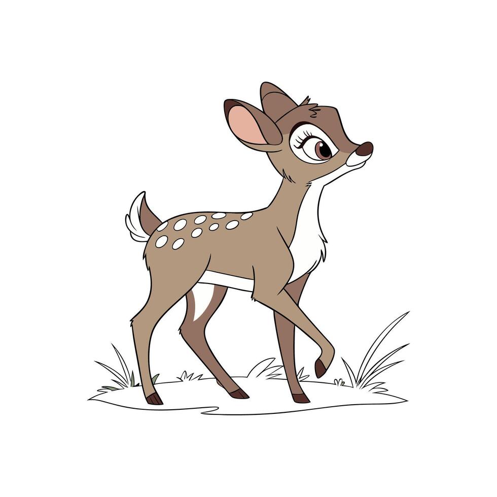 Bambi coloring pages for kids vector