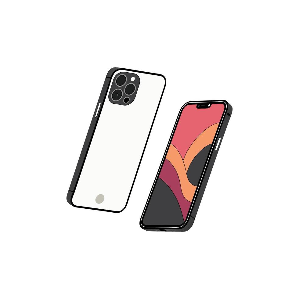 An iphone 11 drawing illustratuiion , art vector