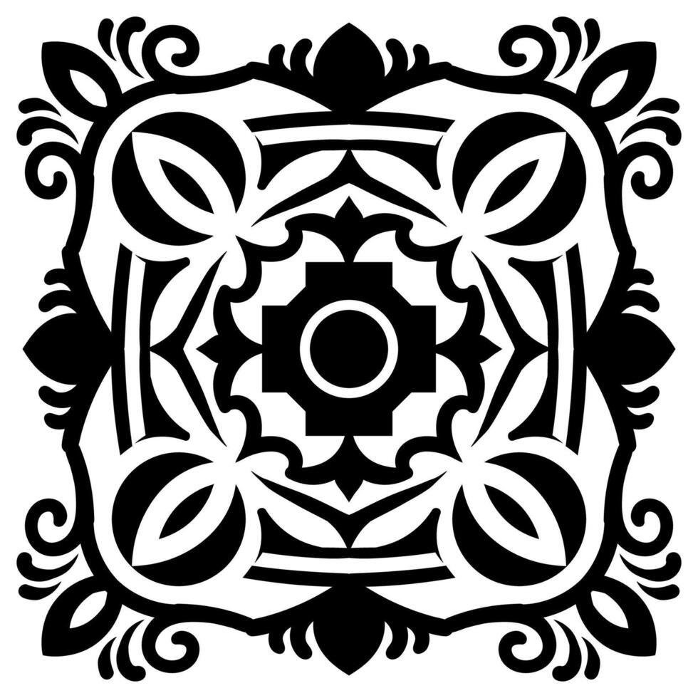 A black floral vintage frame illustration element. Floral symmetry border. Fit for banner, background, merchandise. Eps 10. vector