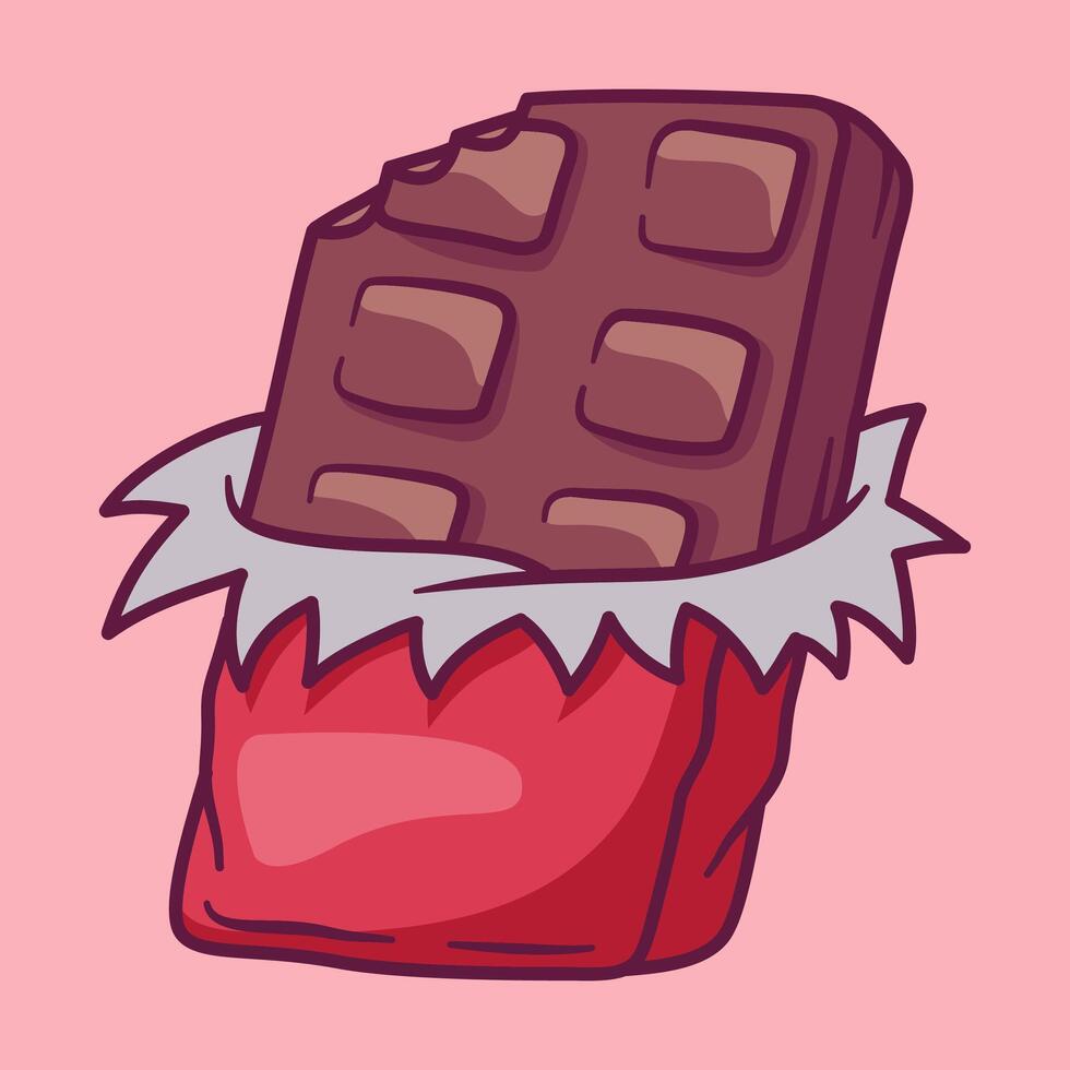 Chocolate bar for valentines day gift cartoon vector