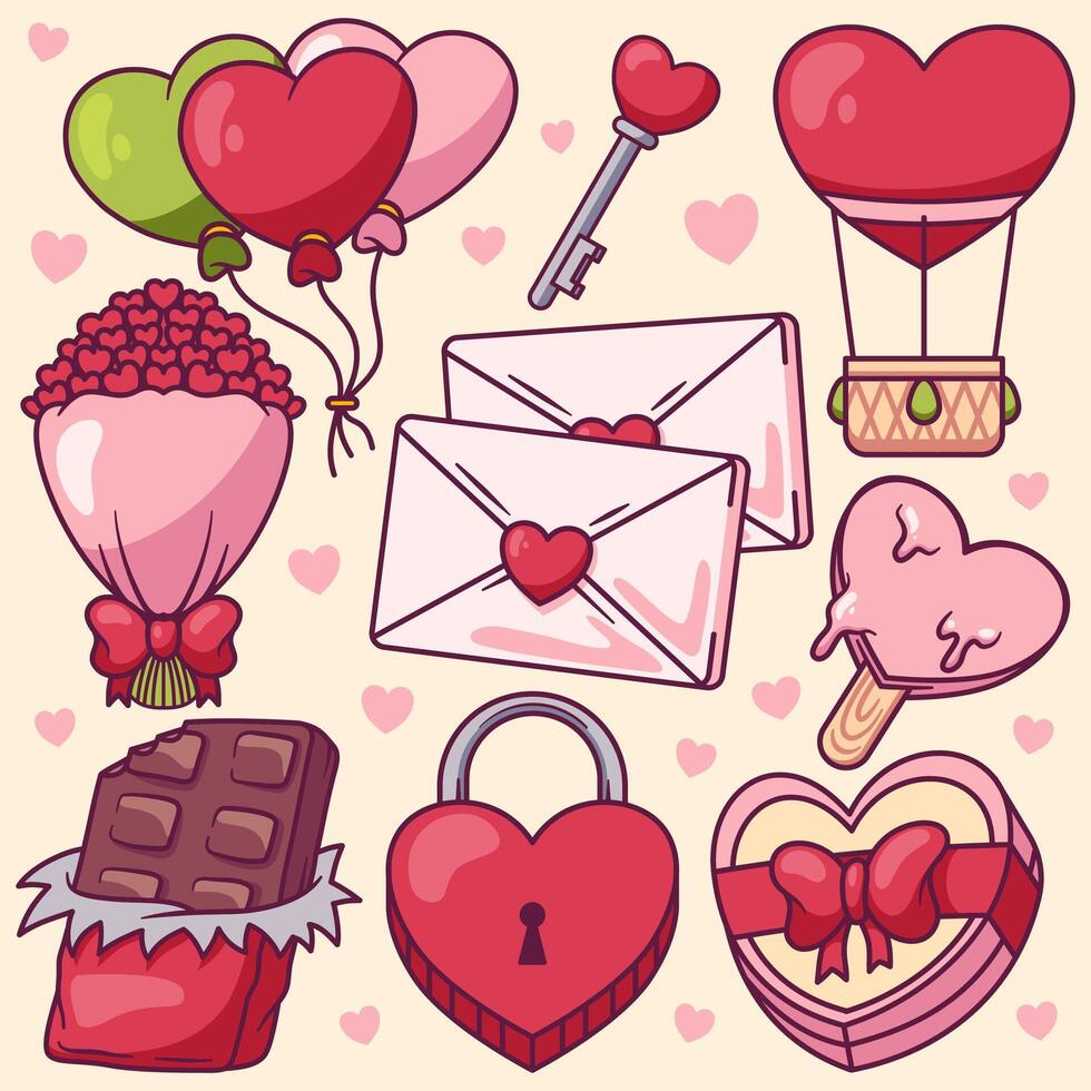 Valentine's day asset elements collection vector