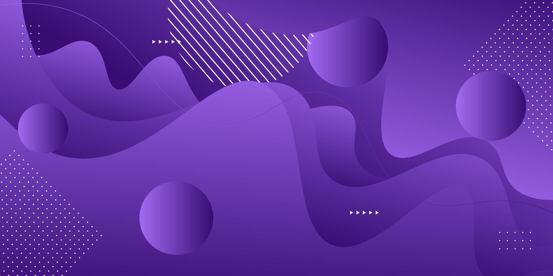Colorful 3D wave shapes on dark background. Simple purple gradient texture background design. Eps 10 vector