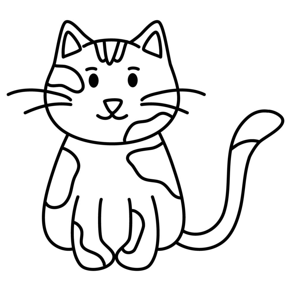 Cat cartoon Drawing Coloring Book for Children vector