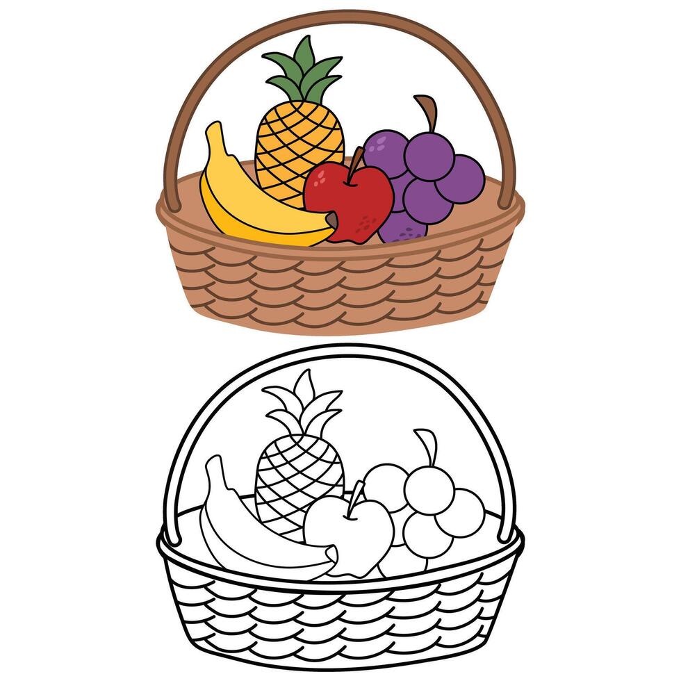 Modern doodle style icon of fruit basket vector