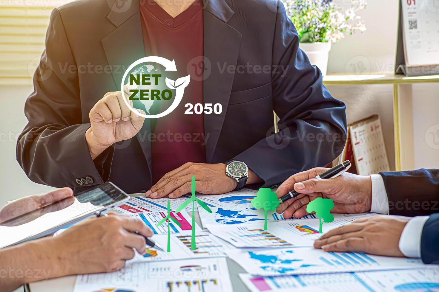 Net zero and carbon neutral concept. photo