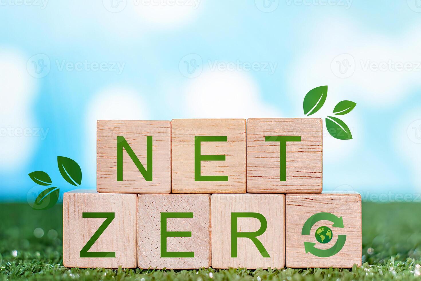 Net zero emissions concept. Carbon neutral. Climate neutral long term strategy. photo