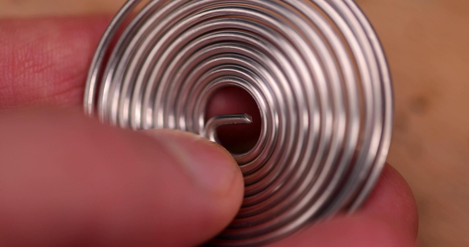 twisted like a spring solder for repair work with soldering photo