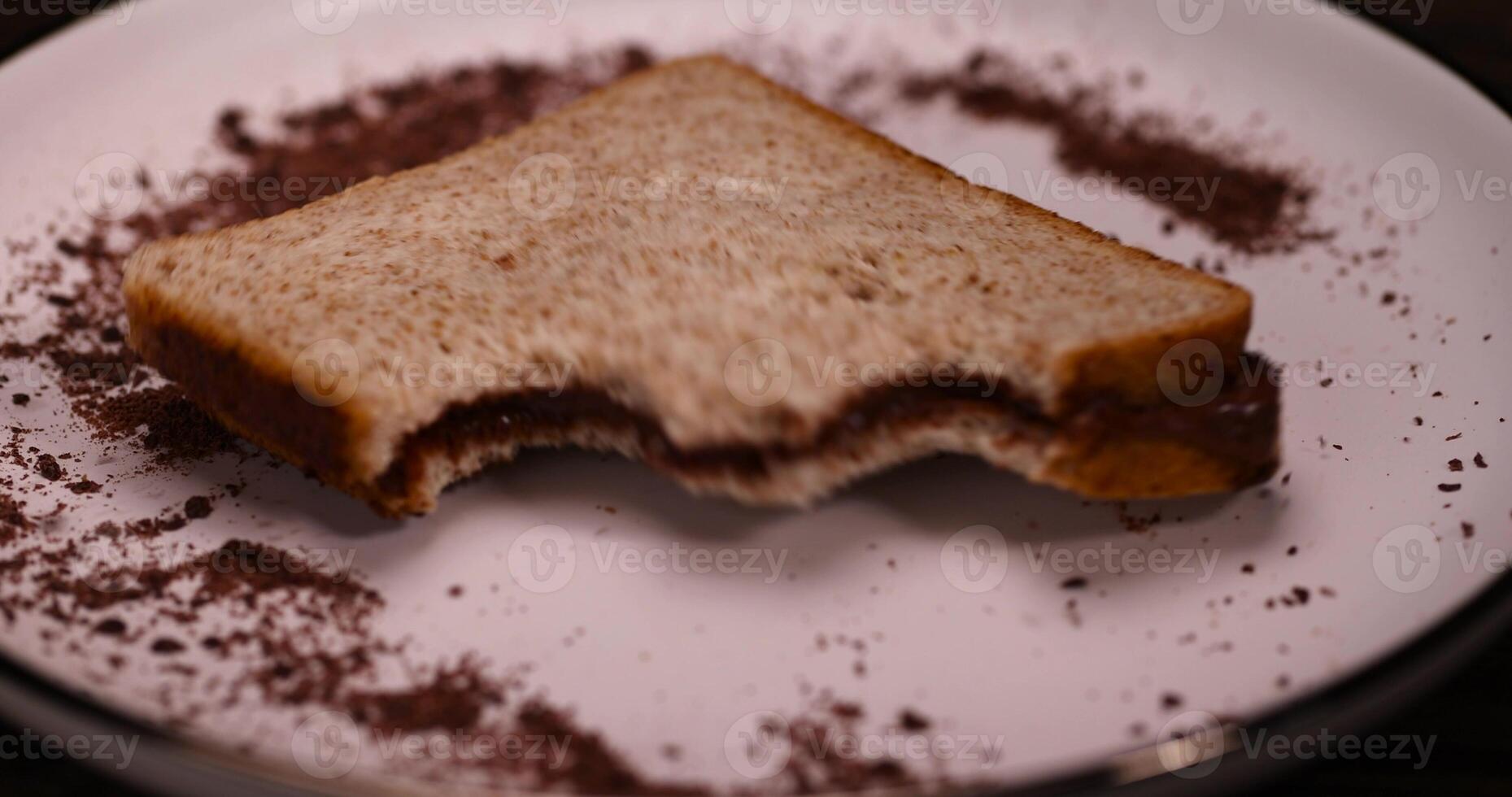 chocolate cocoa paste for breakfast, close up photo