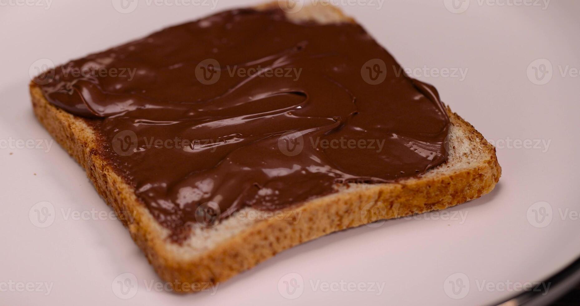 chocolate cocoa paste for breakfast, close up photo