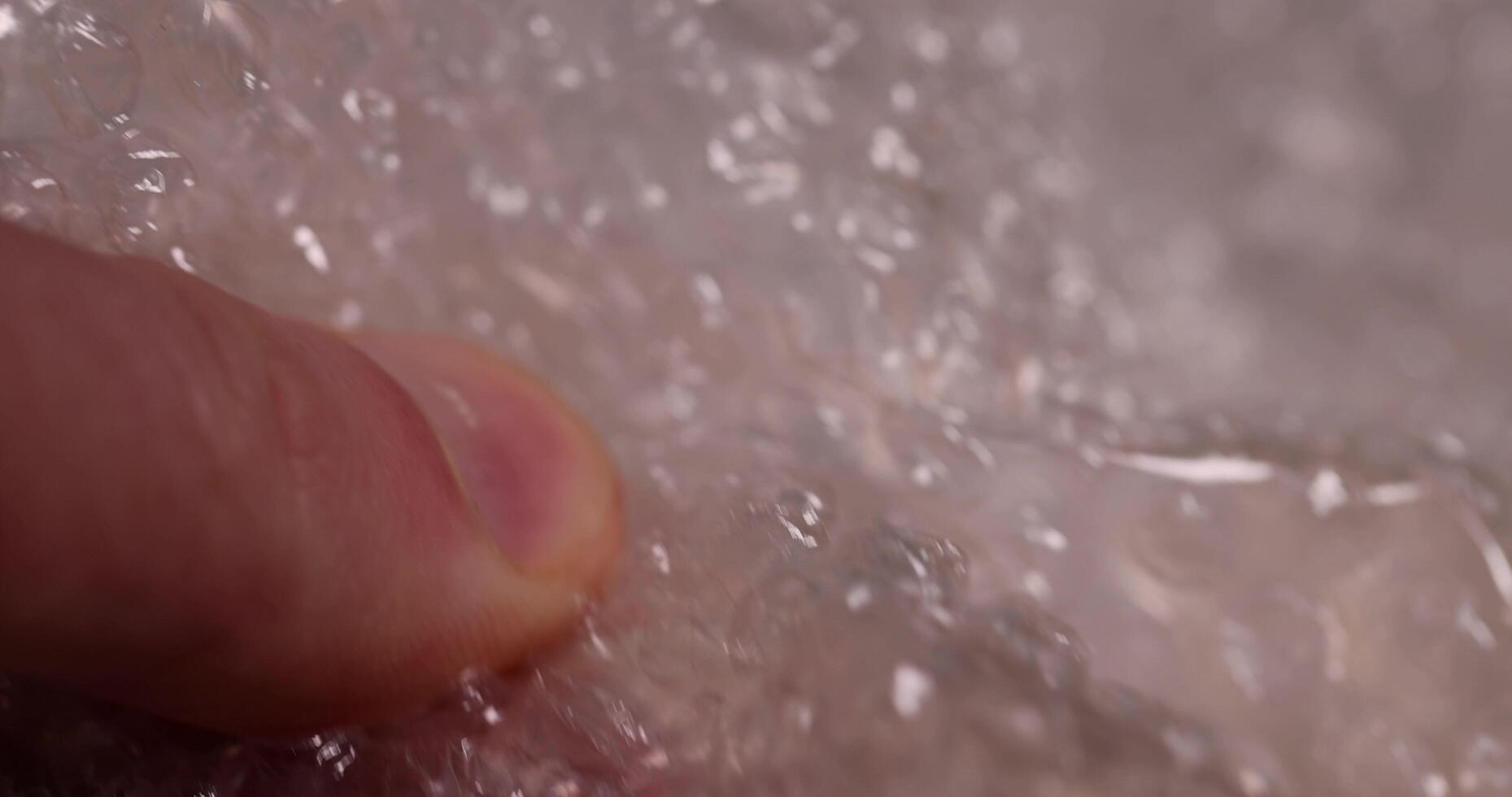 close-up of a protective film with air bubbles photo