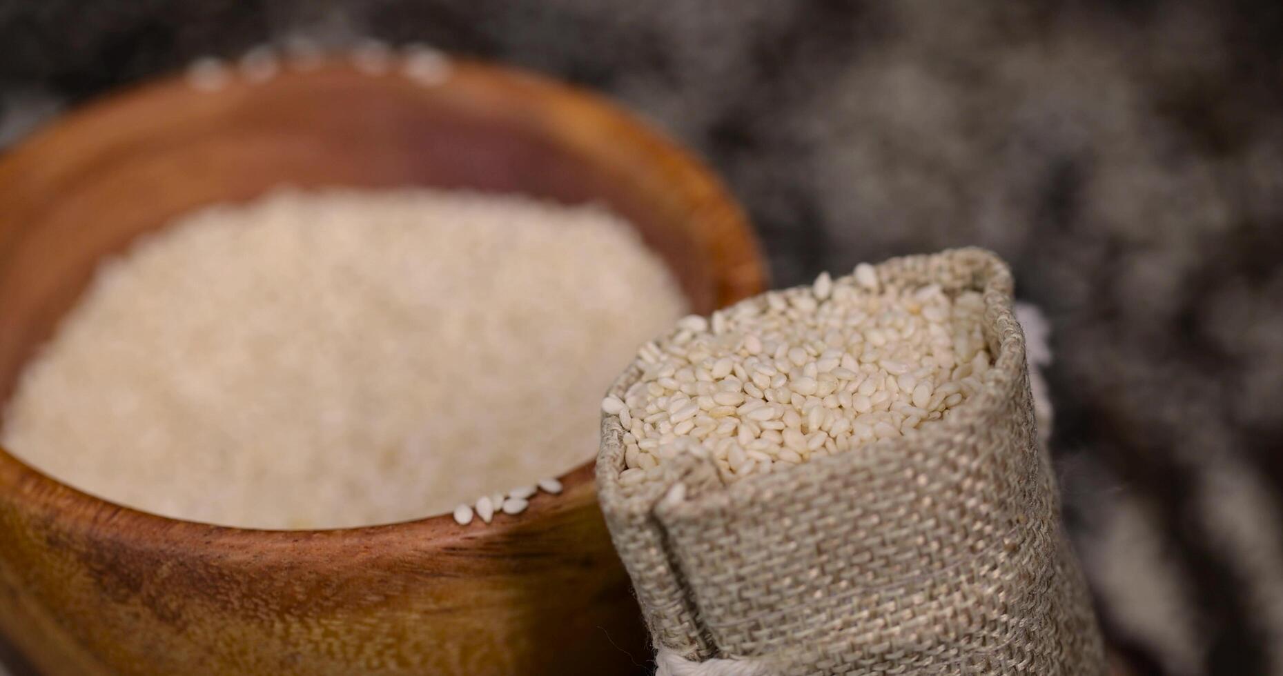 white sesame seeds for use in cooking photo