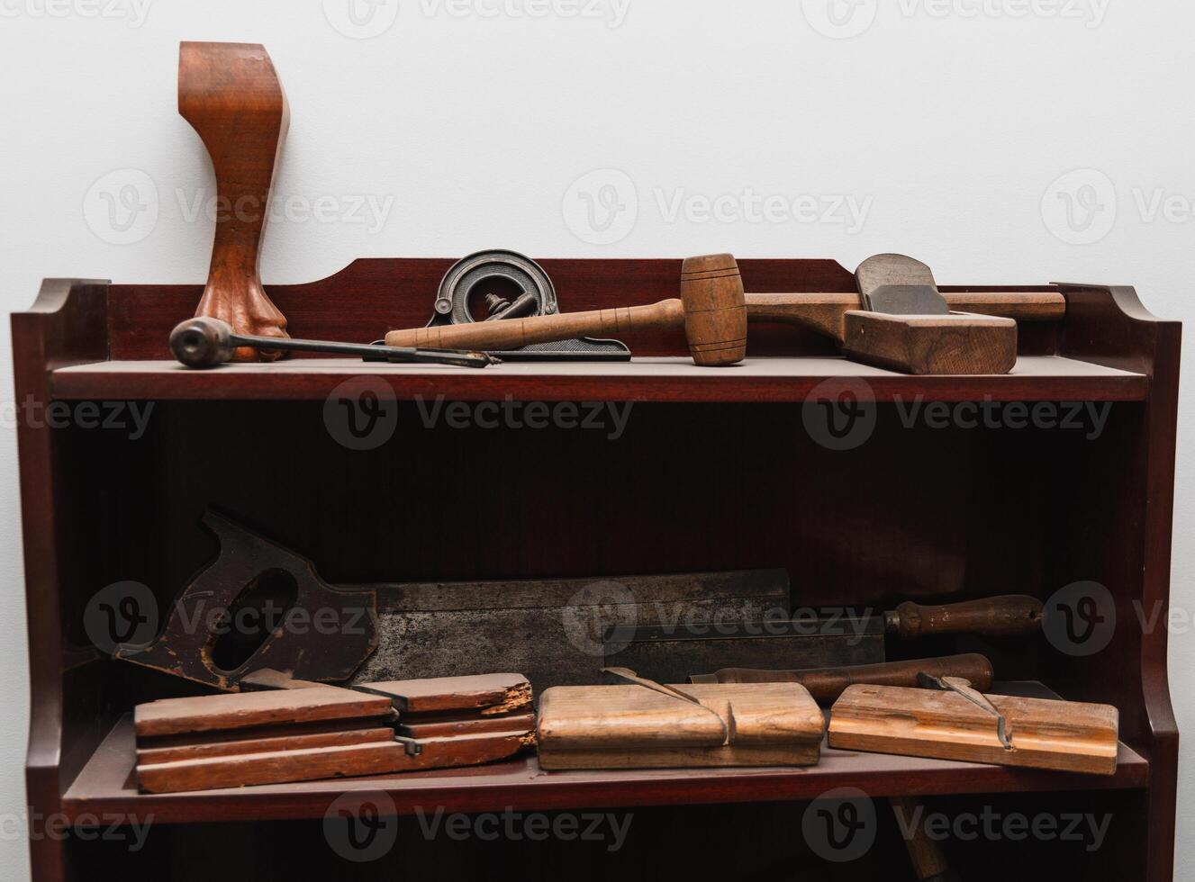 Handcrafted Furniture Displaying Antique Carpentry Tools photo