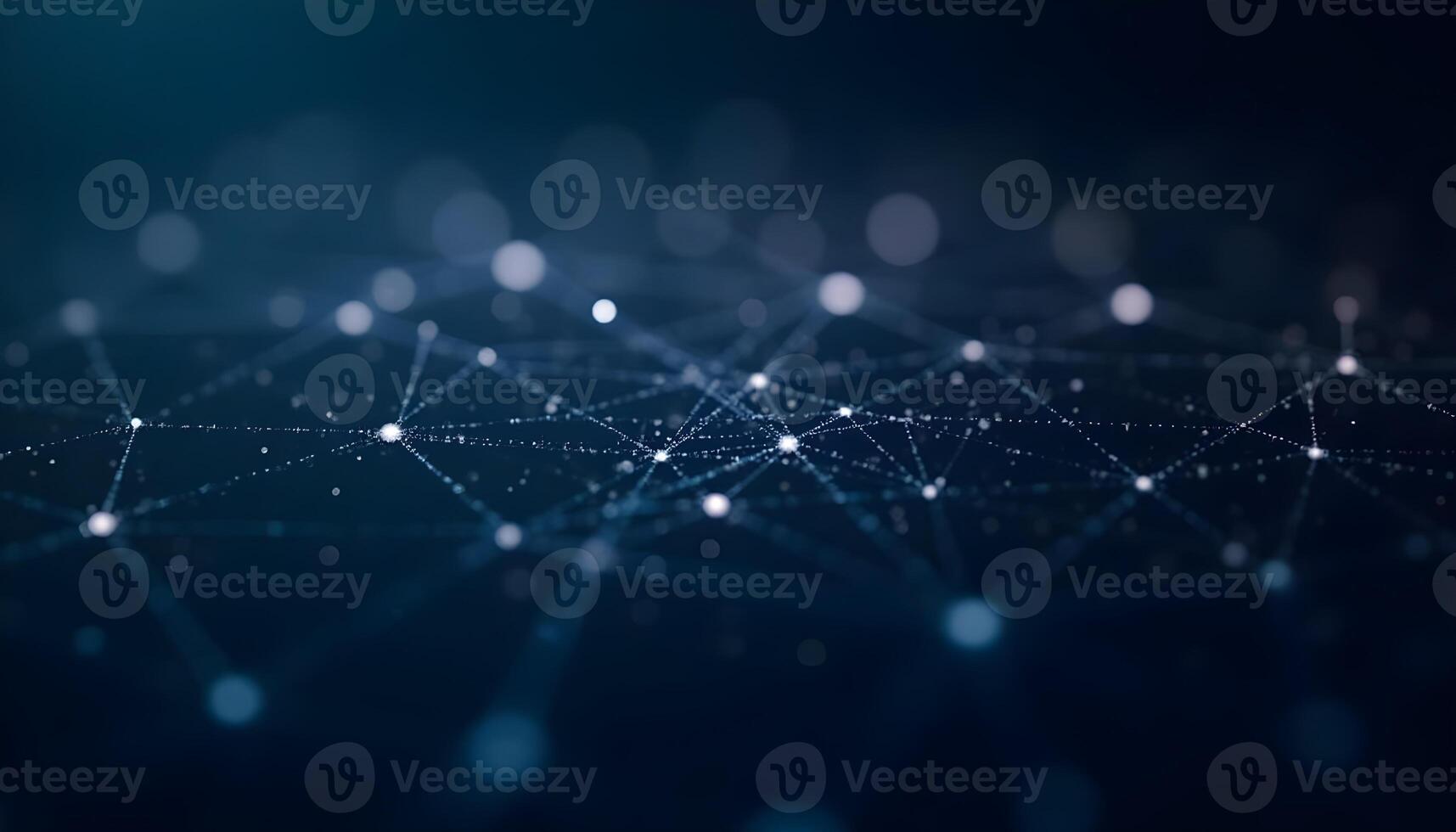 futuristic digital web of interconnected points on dark background photo
