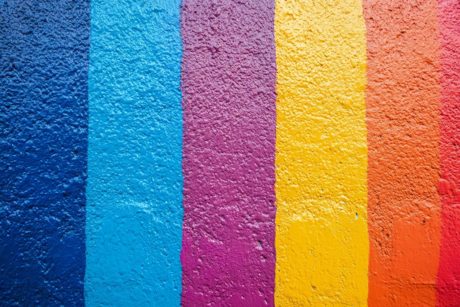 Vibrant colors striped on a textured wall create an artistic urban backdrop photo