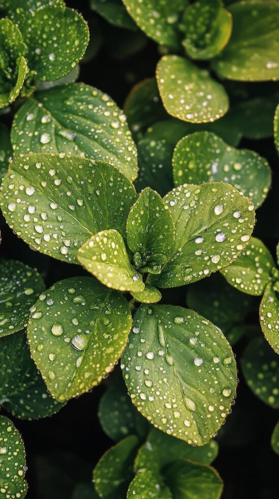 Vibrant succulent covered in dewdrops in a cozy indoor garden setting photo