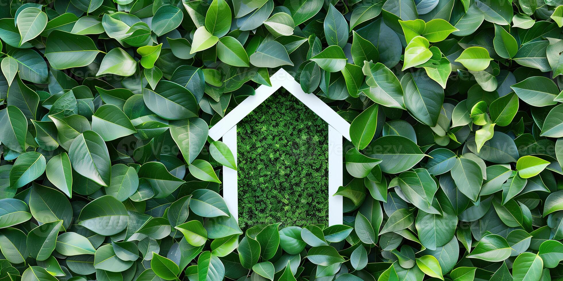 Creating a fresh and clean home environment with green leaves and natural elements photo