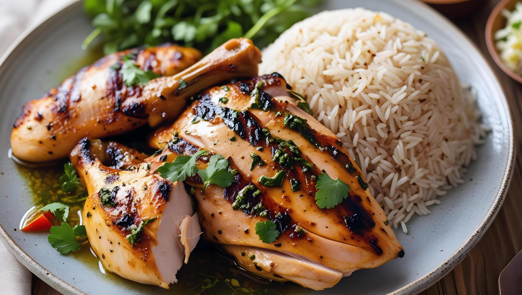A Simple Yet Delicious Grilled Chicken and Rice Combo photo