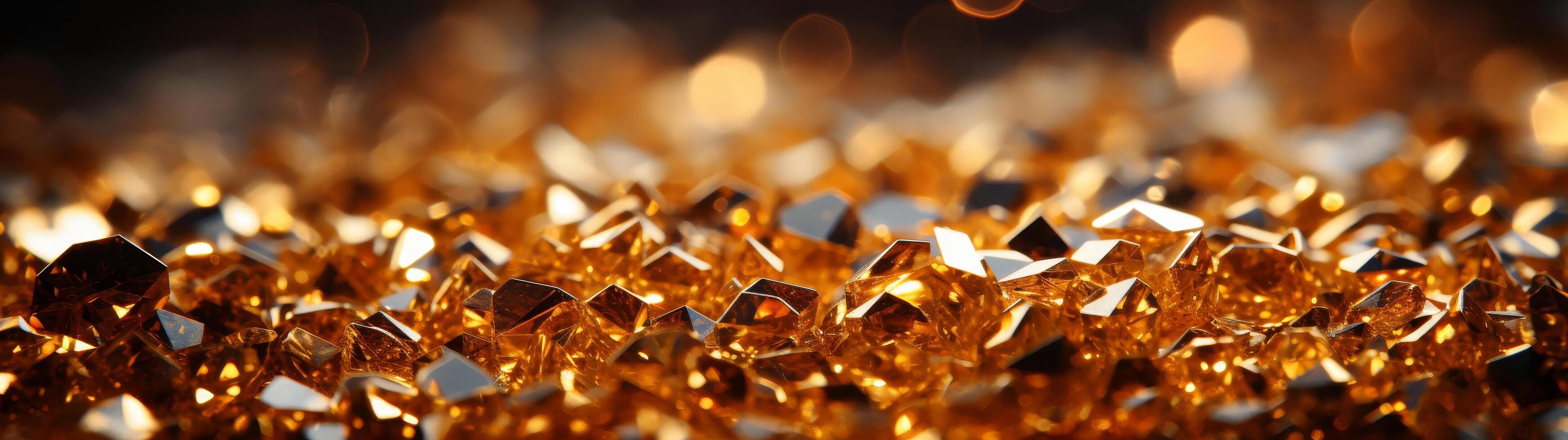 Sparkling golden gemstones photo