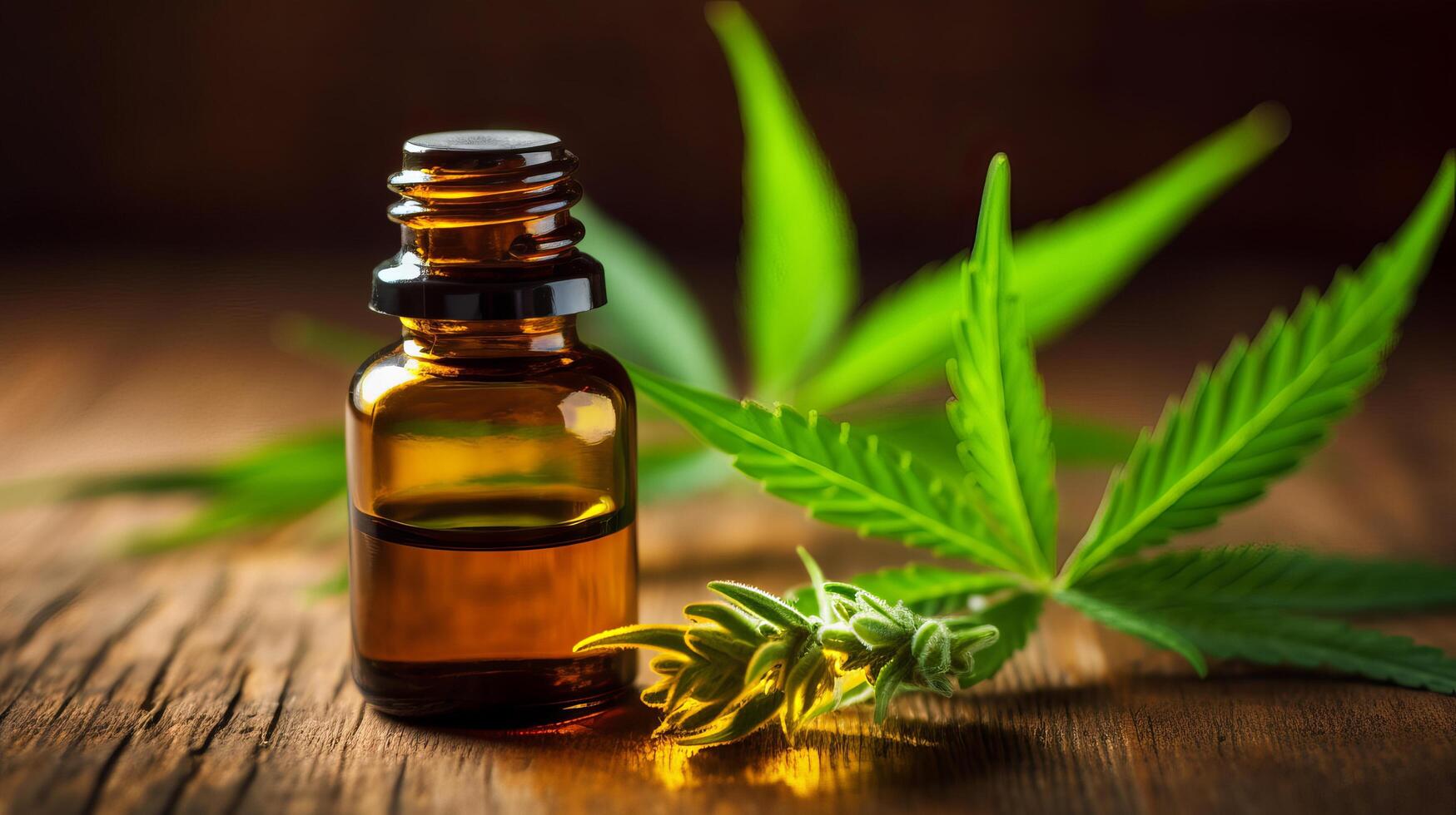 Medicinal cannabis oil and plant photo