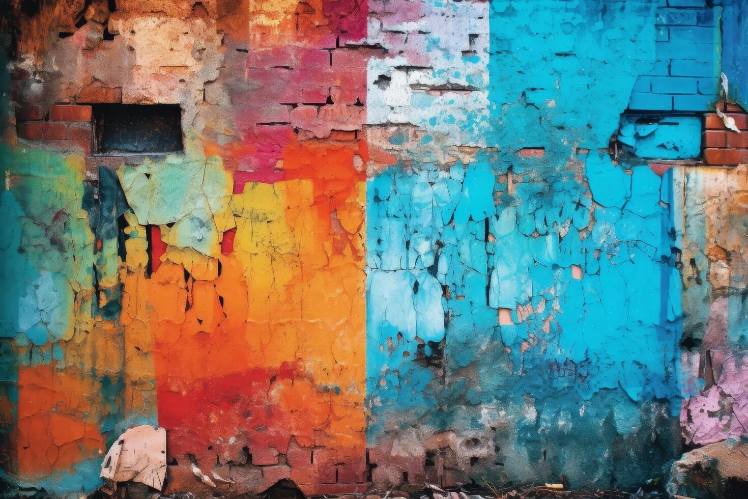 Colorful abstract grunge wall texture photo