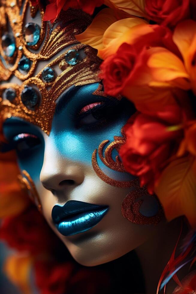 Vibrant and Glamorous Makeup Portrait photo