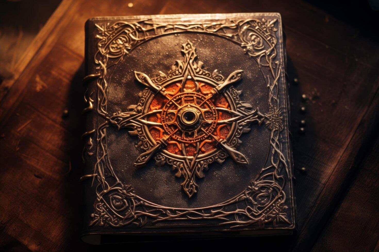 Ornate Magical Book Cover with Intricate Design photo