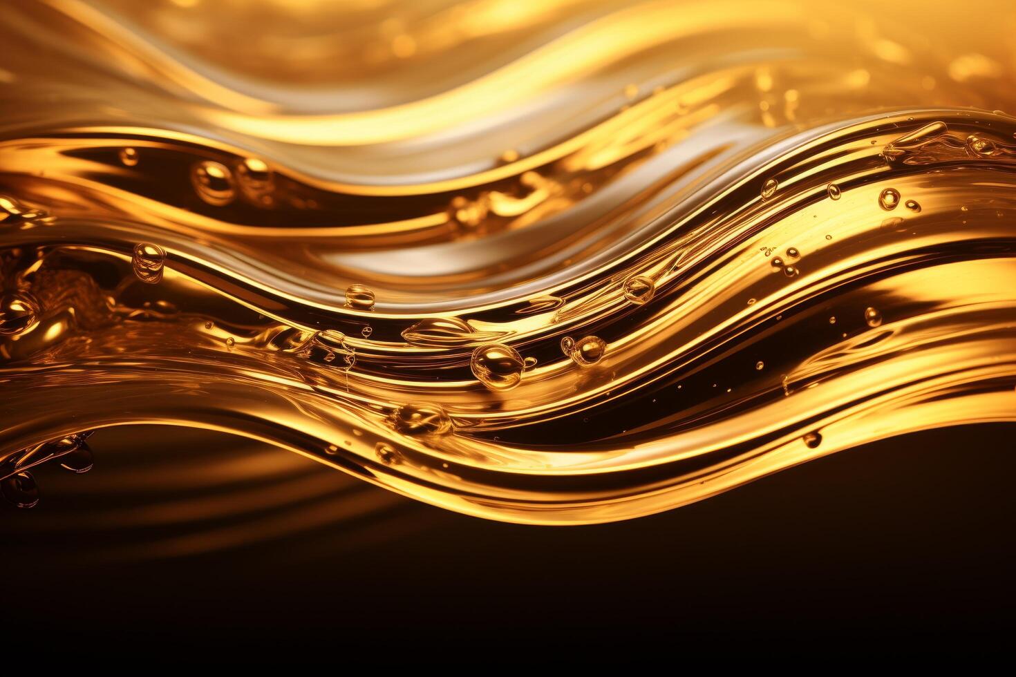 Flowing golden liquid abstract photo