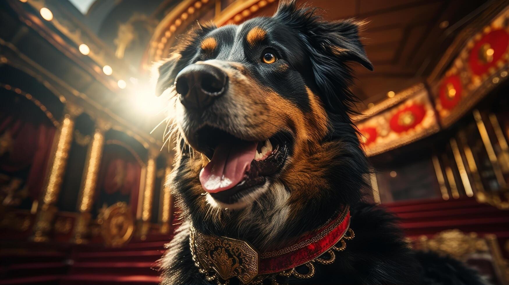 Majestic dog in ornate setting photo