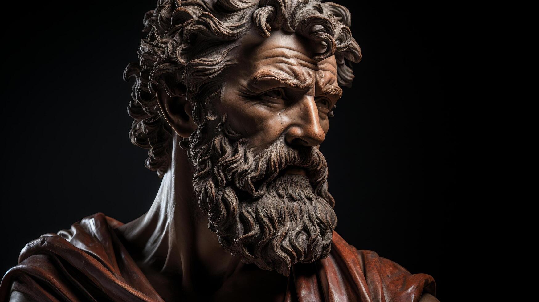 Dramatic portrait of an ancient philosopher photo